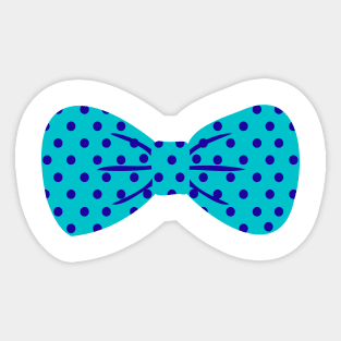 teal and dark blue bowtie Sticker